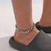 Hot selling men's minimalist smooth Cuban chain anklets, personalized hip-hop style exaggerated jewelry anklets_ipsvogv.com