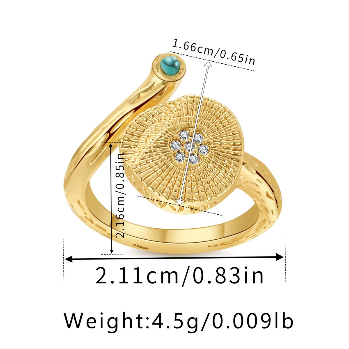 Brass plated K real gold high end ring animal butterfly design personality ring zircon exquisite water drop design_ipsvogv.com