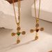 Rose Cross Pendant Necklace Cross border Stainless Steel Plated Gold Color Diamond Temperament Retro Jewelry_ipsvogv.com