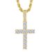 Hip Hop Cross Copper Set 4mm Zircon Plated True Gold Pendant Necklace Street Trendy Jewelry_ipsvogv.com