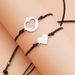 New Mother's Day Creative Stainless Steel Hollow Heart Shaped Wax Thread Woven Card Bracelet_ipsvogv.com