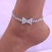 Jewelry Exquisite Small Full Diamond Bow Anklet Beach Double Row Rhinestone Anklet_ipsvogv.com