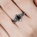 Sanjie Ins Samurai Flower Lady Black Zircon Ring Stacked, Personalized, Light Luxury, High End Wedding Pair_ipsvogv.com