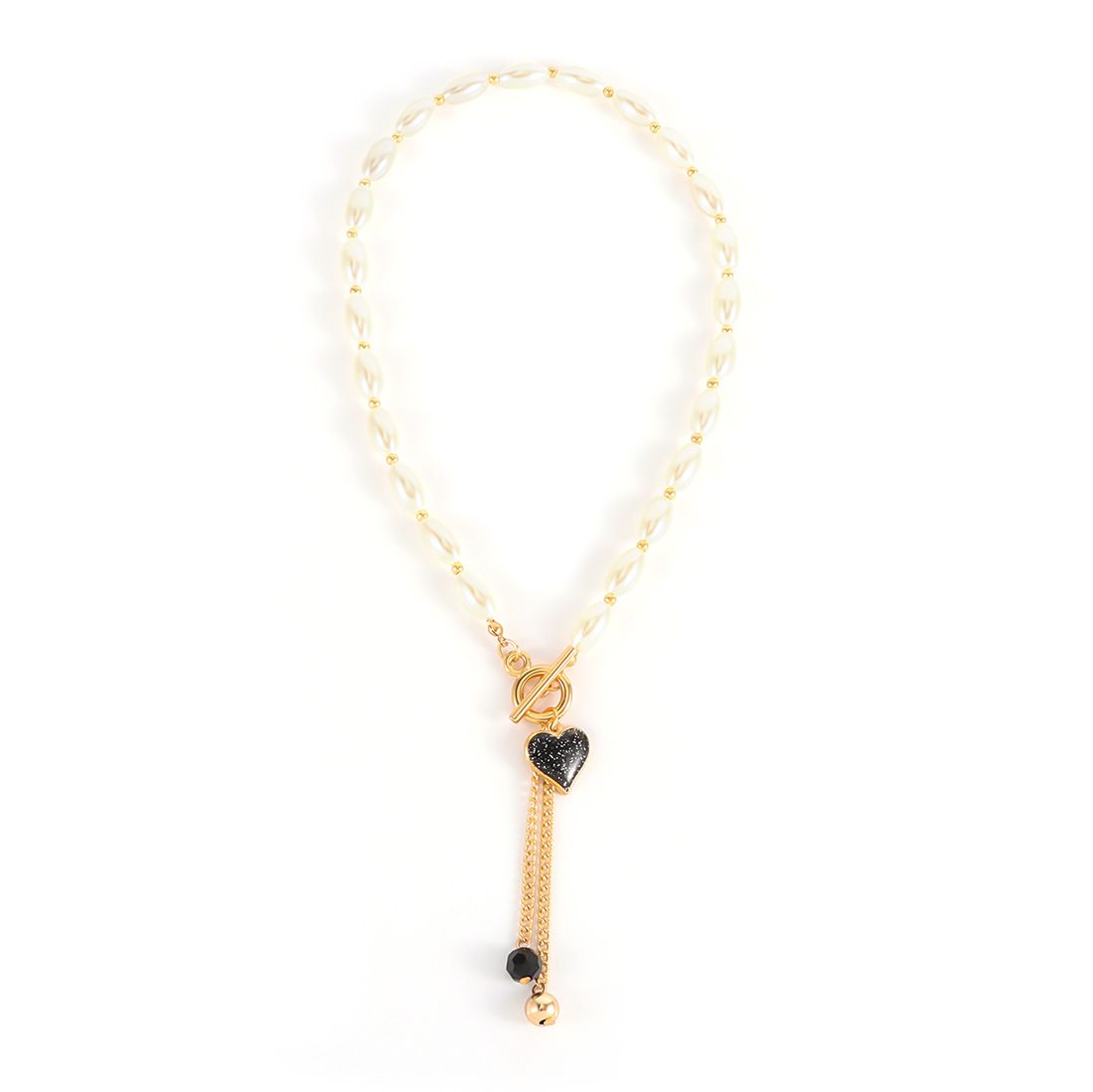 Pearl Necklace Female Retro Punk Love Clavicle Chain Niche Design Tassel Necklace_ipsvogv.com