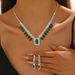 Hot Selling Evening Dress Versatile Jewelry Bride Women's Necklace Earrings Full Diamond Set_ipsvogv.com