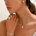 Ins Literary Fresh Japanese and Korean Style Women's Ring Earring Set with Zircon Cherry Blossom Design Long Necklace_ipsvogv.com
