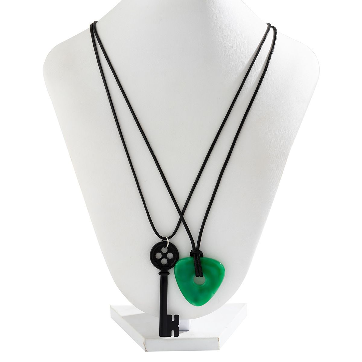Small And Niche Accessories, Simple Acrylic Key Pendant Necklace, Personalized Wax Thread Double Layered Neckchain_ipsvogv.com