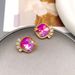 New Ins exquisite and compact inlaid gradient glass earrings with personalized Western style ear accessories_ipsvogv.com