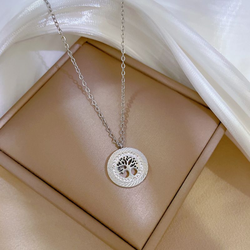 Body 【 Full Titanium Steel 】 Light Luxury Life Tree Minimalist Wind Furnace Genuine Gold Necklace Female Ins Mesh Red 【 】_ipsvogv.com