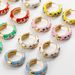 Women’s Jewelry Set Fashion Fashionable And Simple Colorful Flower Earrings Copper Plated With Real Gold All Match Earrings Oil Drop Ear Buckles_ipsvogv.com