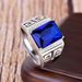 Jin Jiahua Zircon Square Diamond Dominant Pattern Open Inlaid Blue Business Elegant Trendy Men's Ring_ipsvogv.com