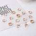 Hot Selling Wind Butterfly Pearl Inlaid Diamond Palm Rose Snake Shaped 15 Piece Set Joint Ring_ipsvogv.com