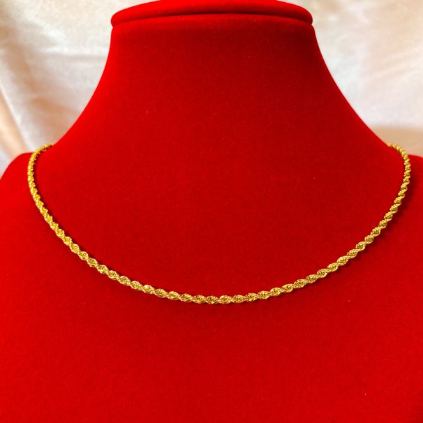 Vietnamese gold plated necklace 60cm twist chain length vacuum gold plated chain copper gold necklace_ipsvogv.com