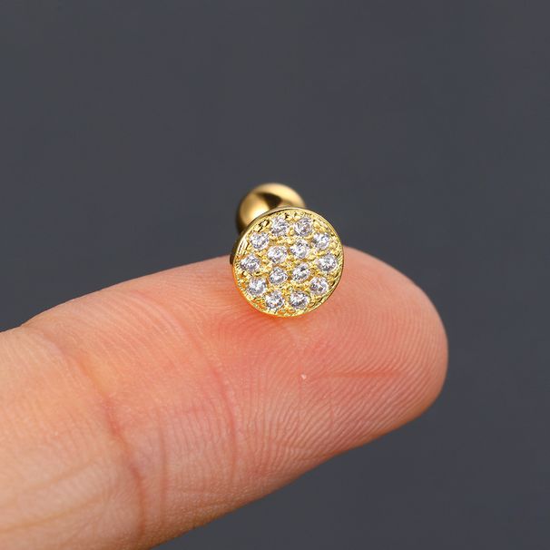 Unisex pierced round full diamond ear bone studs for women inlaid with zircon threaded ball ear buckles popular earrings_ipsvogv.com