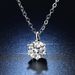 Moissanite Classic Six Claw One Carat Simple and Fresh Necklace, Women's Live Broadcast_ipsvogv.com