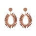 1 Pair Retro Roman Style Round Oval Beaded Braid Alloy Raffia Drop Earrings_ipsvogv.com