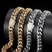 Men's Jewelry Zircon Spring Buckle Titanium Steel Necklace Jewelry Stainless Steel Cuban Chain Men's Hip Hop Necklace_ipsvogv.com
