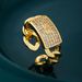 High End, Personalized Fashionable Geometric Zircon With Full Diamond Cuban Chain And Open Ring Design_ipsvogv.com