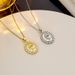 Women's French Elegant White Shell Rose Gold Coin Pendant Freshwater Pearl Titanium Steel Necklace_ipsvogv.com