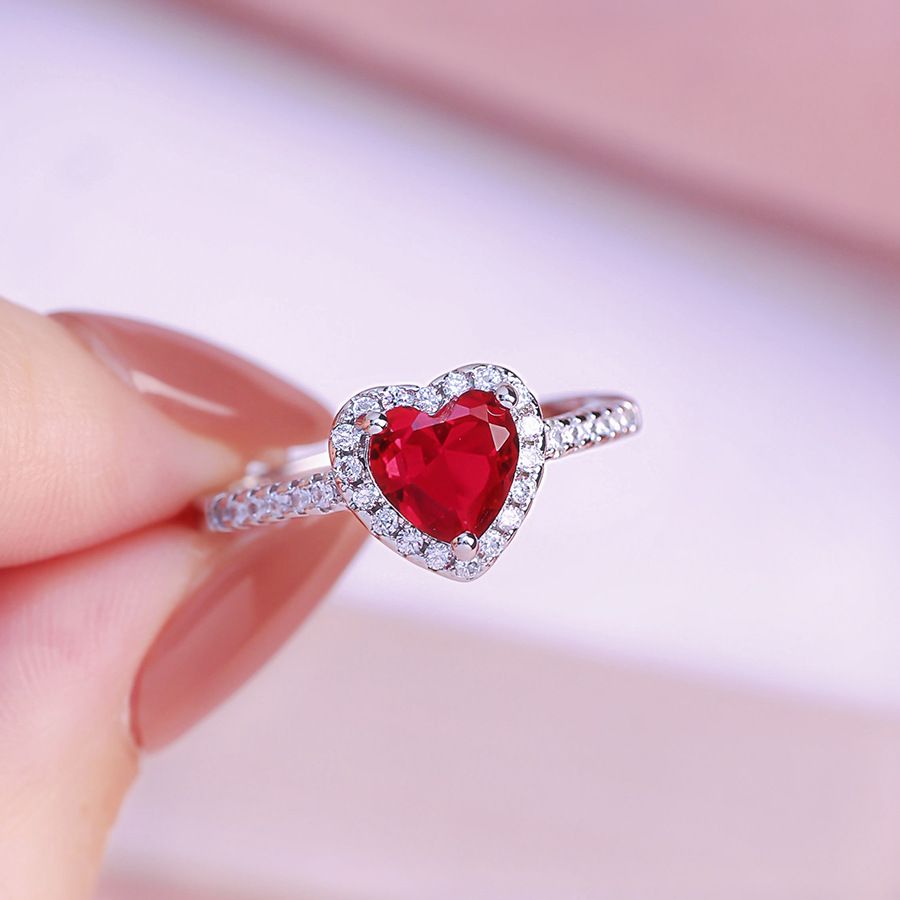 Hot Selling Jewelry Royal Ruby Ring Necklace Earrings Three Piece Set Female Colored Gemstone Set_ipsvogv.com