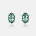 Egg Shaped Natural Water Grass Agate Earrings S925 Silver Six Claw Inlaid Green Moss Stone Earrings Simple And Fashionable_ipsvogv.com