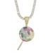 Women's Jewelry Tennis Chain Necklace With Colorful Zirconia Studded Lollipop Pendant, Adjustable Length 41-46cm, Silver & Gold Options_ipsvogv.com