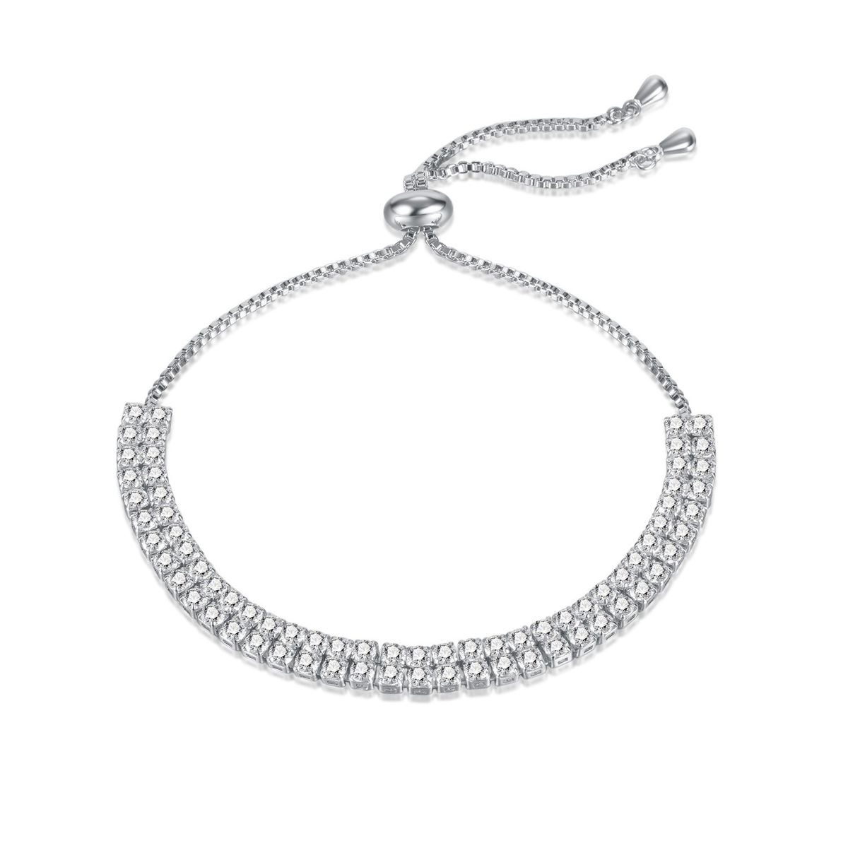Fashion Exquisite And Elegant Bracelet Jewelry Copper Plated Gold Double Row Diamond Ladies Bracelet Girlfriend Bestie Gift_ipsvogv.com