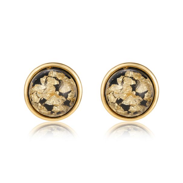 Light luxury design gold foil fragment earrings high end Hepburn style earrings temperament small and versatile fashionable earrings_ipsvogv.com