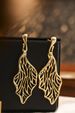 Brass Gold-Plated Light Luxury Metal Minimalist Hollow Leaf Niche Design Earrings For Women_ipsvogv.com