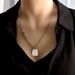 Titanium Steel Light Luxury High-end Square Brand Letter Necklace For Women's Instagram Cold And Indifferent Style,_ipsvogv.com