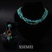 Natural Stone Blue Pine Multi-layer Necklace Earring Set_ipsvogv.com