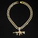 Exaggerated Punk Full Diamond Long Pendant, Personalized Street Dance Outfit, Cuban Chain Decoration, Nightclub Alloy_ipsvogv.com