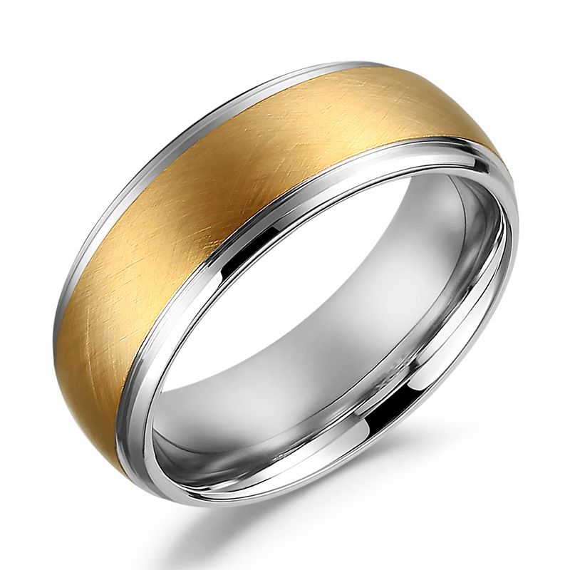 Men's Jewelry Minimalist Gold Stainless Steel Titanium Steel Plain Ring_ipsvogv.com