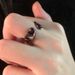 Advanced Gun Black Heart-shaped Zircon Open With Adjustable Sweet And Cool Style, Female Niche Design, Index Finger_ipsvogv.com