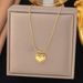 Titanium Steel Necklace For Women, Fashionable And Niche Design, Wavy Edge Engraved Pendant, Heart-shaped Lock_ipsvogv.com