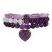 8 cm Cat's Eye Amethyst Natural Stone Bracelet Love Pendant Elastic Adjustable_ipsvogv.com