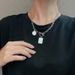 Titanium Steel Colorless Temperament Fashion Accessories Hip Hop Necklace ins Cool Wind Letter Square Plate Collar Chain_ipsvogv.com