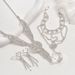 Women’s Jewelry Set Fashion Wedding Studio Bridal Accessories Sparkling Diamond Three Layer Heart Tassel Necklace/earring Set_ipsvogv.com