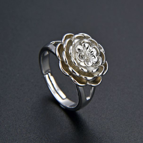 Unisex Version Of Rose Daisy Flower Ring Color Preserving Electroplating Hand Jewelry Opening Adjustable Ins Internet Celebrity Style_ipsvogv.com