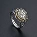 Unisex Version Of Rose Daisy Flower Ring Color Preserving Electroplating Hand Jewelry Opening Adjustable Ins Internet Celebrity Style_ipsvogv.com