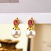 French style oil drop three-dimensional camellia pearl earrings with a high-end feel, niche zircon silver needle_ipsvogv.com