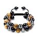 Natural Tiger Eye Agate For Men, Adjustable Woven Black Magnetic Yoga Beaded Bracelet_ipsvogv.com