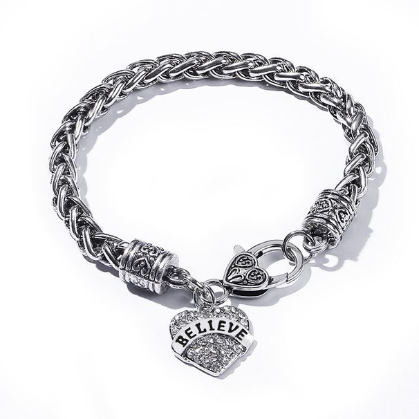 Bracelet, Alloy Dia-encrusted Peach Heart Bracelet._ipsvogv.com
