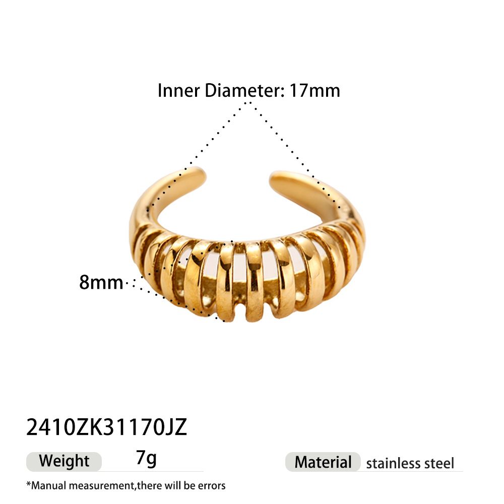 simple design personality hand jewelry stainless steel plated gold temperament smooth butterfly open ring female_ipsvogv.com