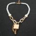 Fashion Temperament Pearl Lock Necklace Pendant Ins Style Simple Clavicle Chain Necklace Female_ipsvogv.com