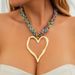 Exaggerated Rice Ball Multi Layered Love Shaped Pendant Personalized Lava Heart Necklace Jewelry_ipsvogv.com