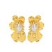 Gold-Plated Copper Exaggerated Metal Flower Stud Sweet Cool Fashion High-End Pearl Women's Earrings_ipsvogv.com