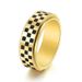 Men's Jewelry Trendy Stainless Steel Black And White Chessboard Rotatable Ring Fashionable Titanium Steel Ring Jewelry_ipsvogv.com