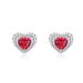 Love cultivation red corundum earrings S925 silver inlaid colored gemstones fashionable earrings light luxury_ipsvogv.com