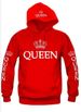 Couple wear QUEEN KING printed hooded long-sleeved couple wear sweatshirt for men and women_ipsvogv.com